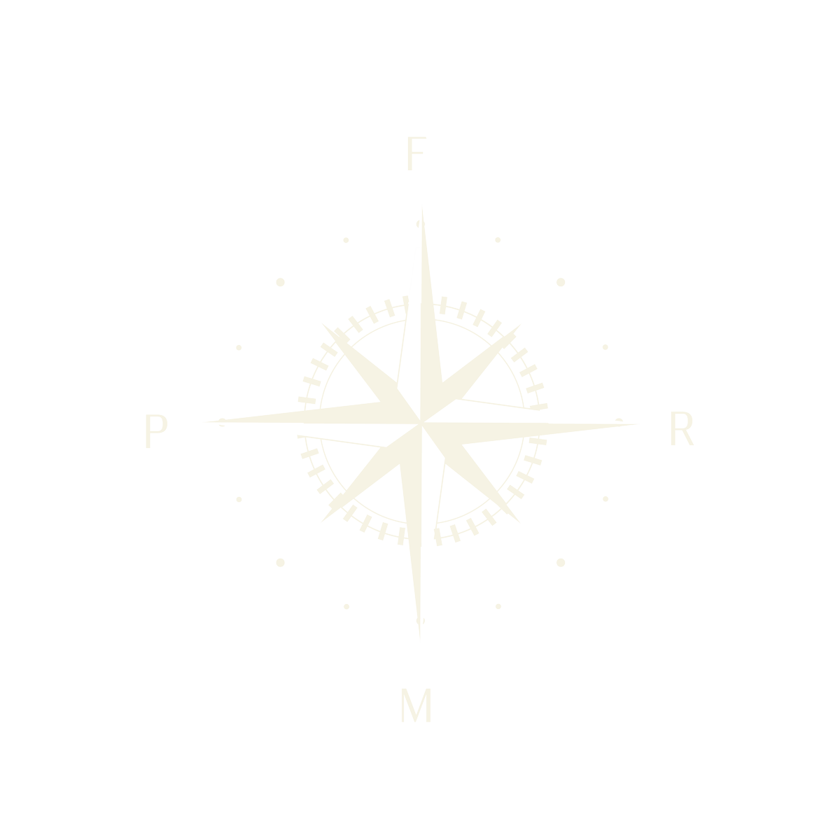 Monograma brújula P F R M
